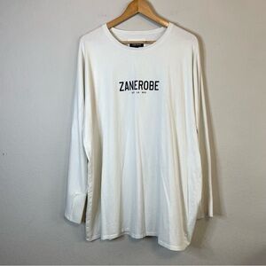 Zanerobe Long Sleeve White Cotton T Shirt Size 2XL
